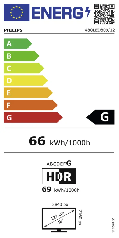 Philips 48OLED809/12 energielabel