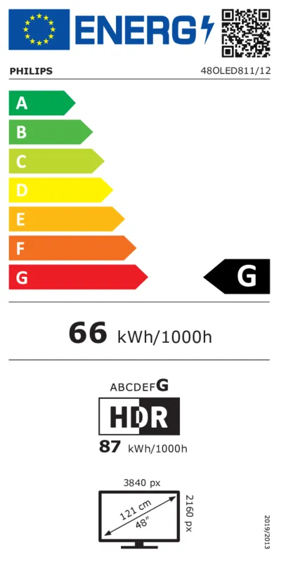 Philips 48OLED811/12 energielabel