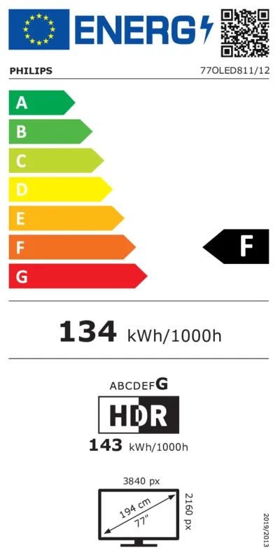 Philips 77OLED811/12 energielabel