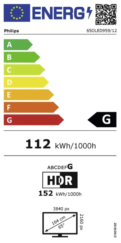 Philips 65OLED959/12 energielabel