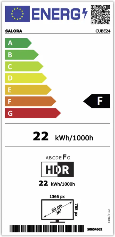 Salora Cube24 energielabel