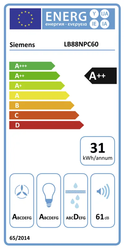 Siemens LB88NPC60 energielabel