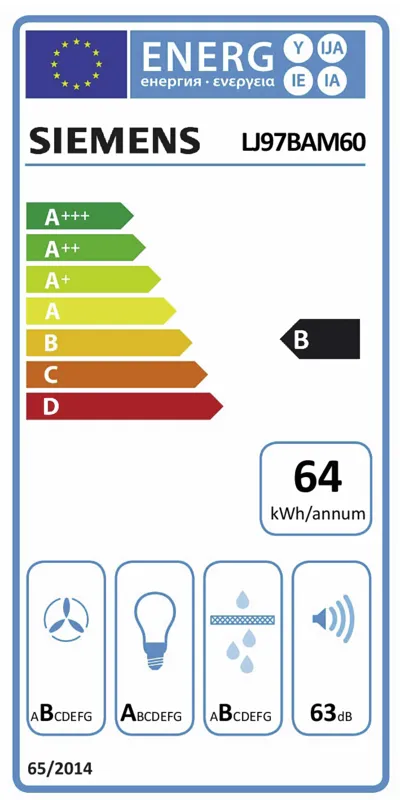 Siemens LJ97BAM60 energielabel