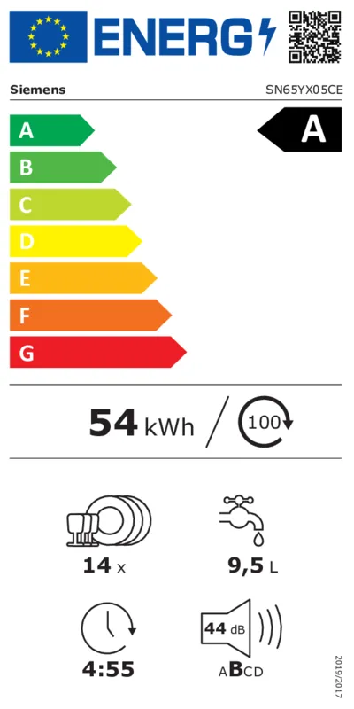 Siemens SN65YX05CE energielabel