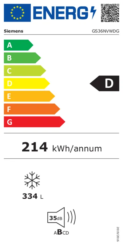 Siemens GS36NVWDG energielabel