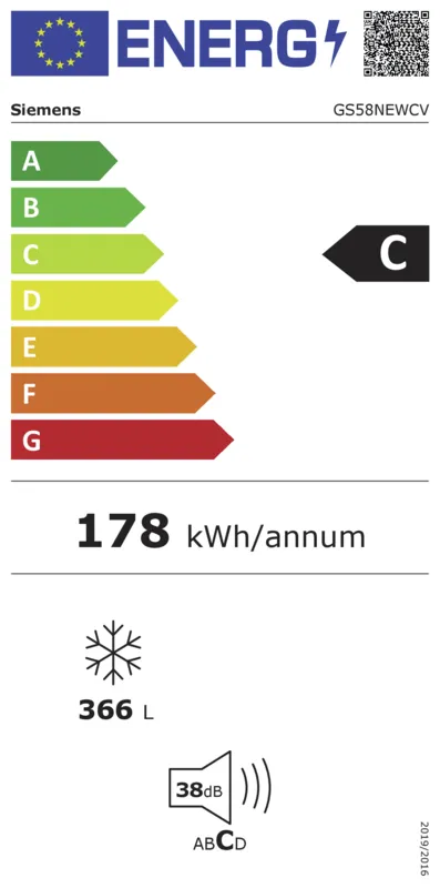 Siemens GS58NEWCV energielabel