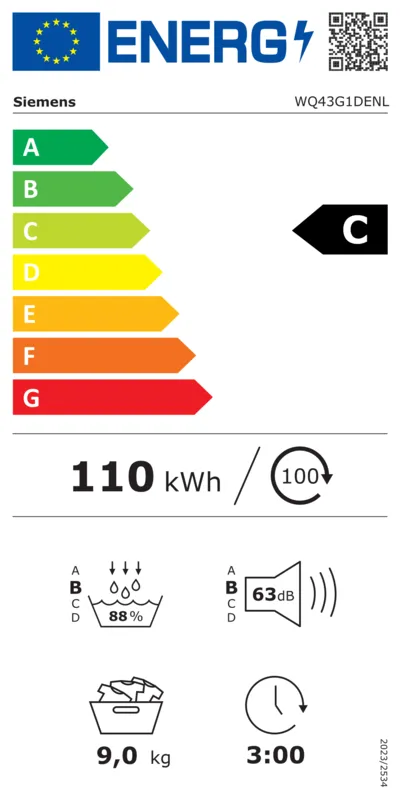 Siemens WQ43G1DENL energielabel