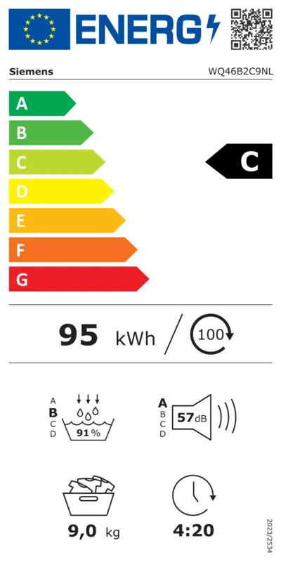 Siemens WQ46B2C9NL energielabel