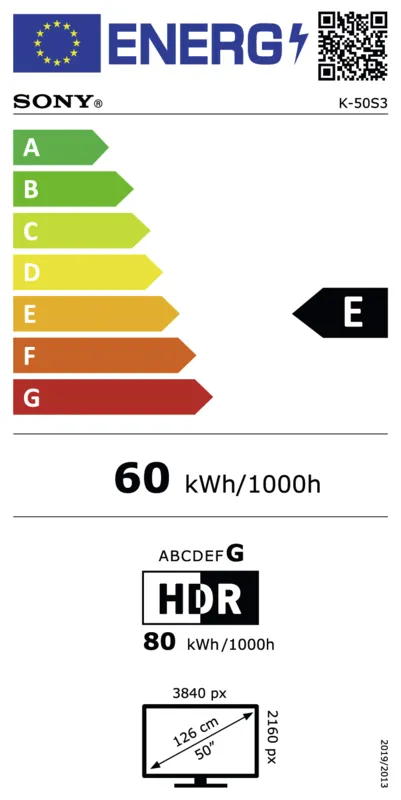 Sony K50S39B.CEI energielabel
